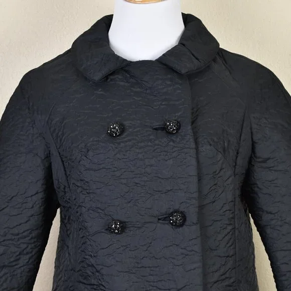 Vintage 50s Swing Coat Jacket Black - S - Picture 2 of 9